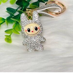 Sparkly Rhinestone Labubu Character Keychain/Bag Charm
